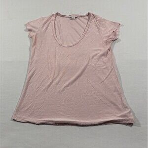 JAMES PERSE Standard Casual Scoop Short Sleeve Pink Cotton T-shirt Tee Sz S Hole